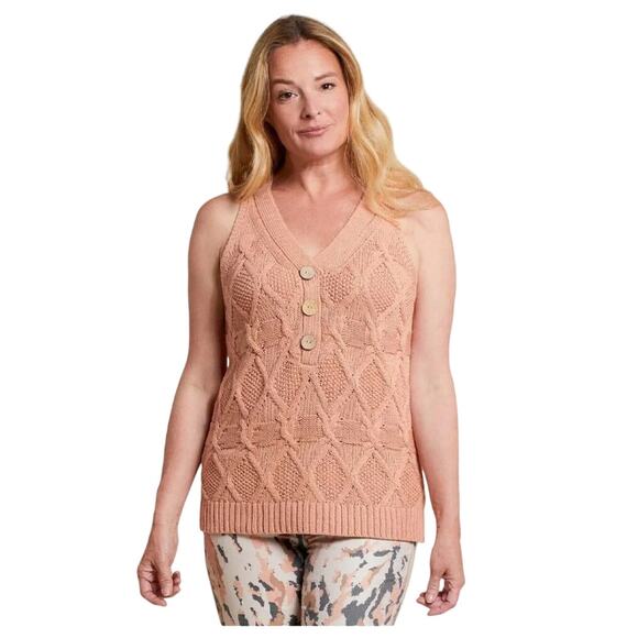 Tribal Cable Knit Sweater Tank, Size XXL, Color Clay, NWT - Picture 1 of 6